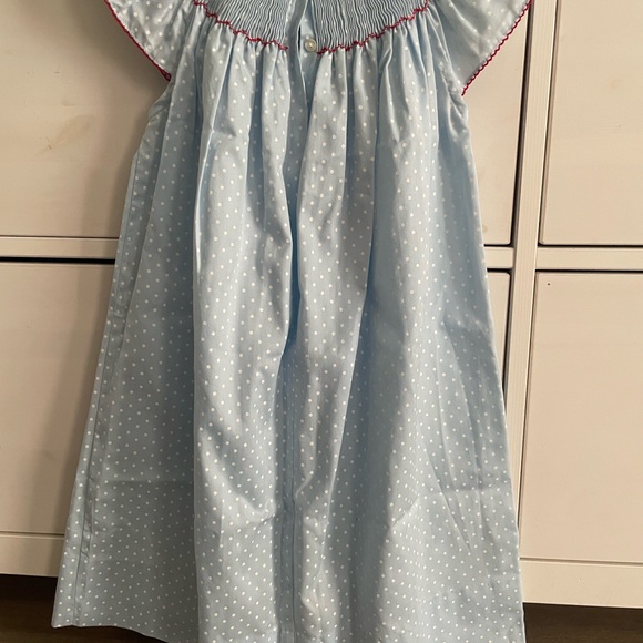 Velani Classics Princess Blue Polka Dot Kids Dress - Picture 3 of 4